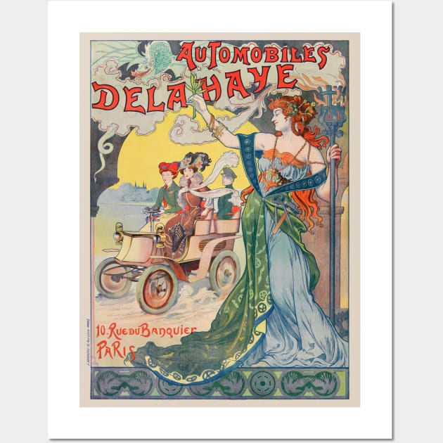 Automobiles Delahaye France Vintage Poster 1898 Wall Art by vintagetreasure